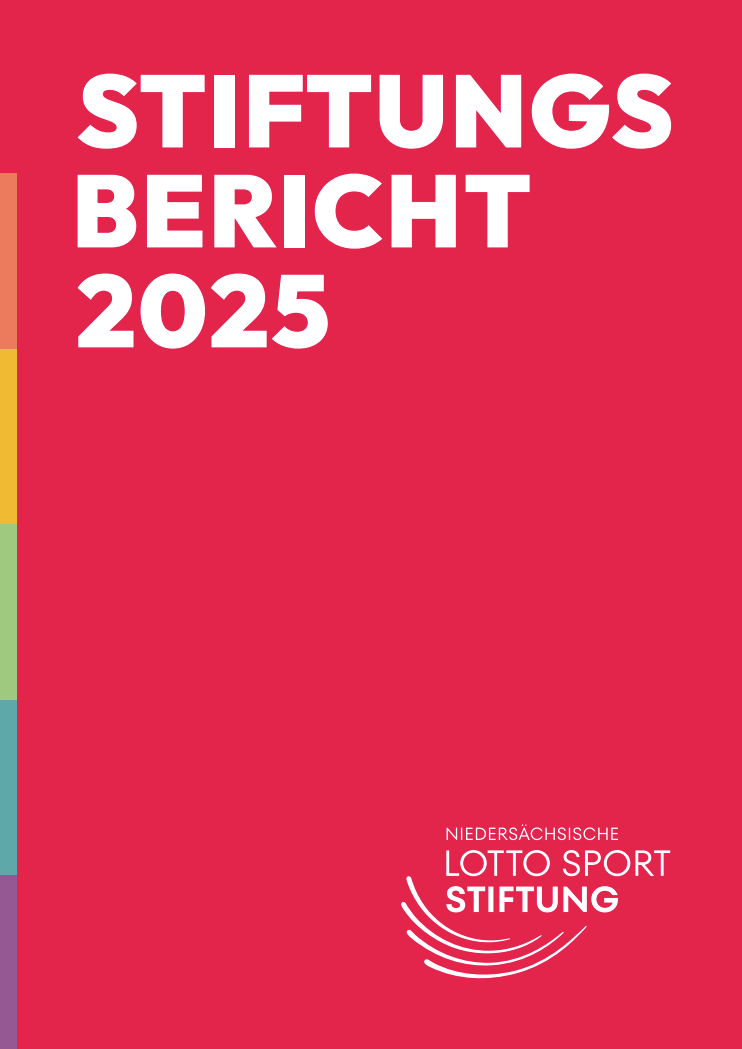 Titelseite des Stiftungsberichts 2025 der Lotto-Sport-Stiftung.